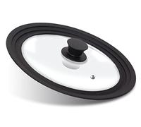Anaeat Silicone Universal Lid for Pots, Pans and Skillets - Tempered Glass Covered with Heat Resistant Silicone Rim Fits 11", 12" and 12.5" Diameter Cookware -Easy to Use Replacement Frying Pan Cover