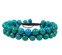 Anagha Jewels AAA " Chrysocolla " Natural Healing Power Gemstone 8mm Semi-precious Gemstone Round Beaded Gemstone Bracelet Thread Wrap Bracelet Men & Women Gift Balancing Chakra Bracelet Healing