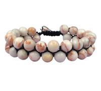 Anagha Jewels AAA " Red Web Jasper " , 8mm Semi-Precious Round Beaded Bracelet Double Layer Beads Macrame Friendship Bracelet Handmade Designer Bracelet Couple Bracelet Chakra Healing Bracelet Thread