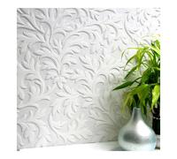 Anaglypta Leaf Vinyl Textured Wallpaper in White Anaglypta White