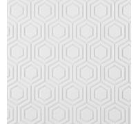 Anaglypta Luxury Vinyl White Geometric Bee Hive- Paintable Beehive Wallpaper Rd5671