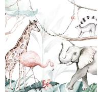 Jungle Animal Friends Wall Mural - Yellow