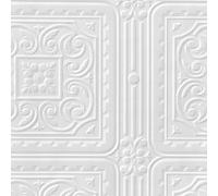 Anaglypta Turner Tile Vinyl Textured Wallpaper in White Anaglypta White