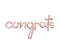 Anagram 3915811 Air Fill Foil Balloon 1 Each Script Congrats Rose Gold