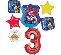 Anagram 3rd Birthday Party Supplies 7pc Transformer's Foil Balloon Bouquet Decorations