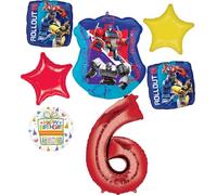 Anagram 6th Birthday Party Supplies 7pc Transformer's Foil Balloon Bouquet Decorations