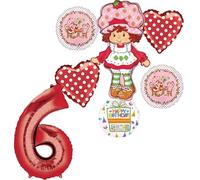 Anagram 6th Birthday Party Supplies Strawberry Girl Shortcake Jumbo Shape Balloon Bouquet Decorations