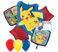 Anagram Birthday Mylar Foil Multicolor Balloon Set (9 Pcs) Premium Quality & Eye-catching Design Perfect for Pikachu Kids Parties & Entertainment Perfect for Pokemon Parties & Themed Events 48429