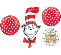 Anagram Cat In The Hat Party Supplies 4pc Birthday Balloon Bouquet Decorations