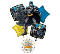 Anagram Classic Batman Birthday Party Supplies 6pc Balloon Bouquet Decorations