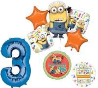 Anagram Descpicable Me Minions 3rd Birthday Party Supplies 8 pc Balloon Bouquet Decorations