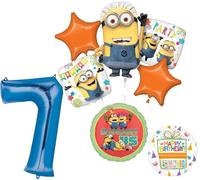 Anagram Descpicable Me Minions 7th Birthday Party Supplies 8 pc Balloon Bouquet Decorations