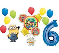 Anagram Despicable Me Minions 6th Birthday Party Balloon Bouquet Decorations, BQ_4272