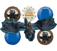 Anagram Hiccup and Toothless Birthday Party Supplies 6 pc Balloon Bouquet Decorations
