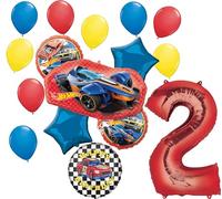 Anagram Hot Wheels Ultimate 2nd Birthday Party Balloon Bouquet Decorations, BQ_4252