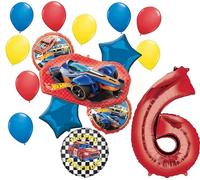 Anagram Hot Wheels Ultimate 6th Birthday Party Balloon Bouquet Decorations, BQ_4256