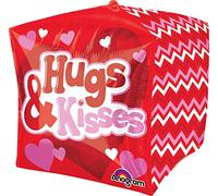 Anagram International Love Hugs Kisses Cubez Balloon Pack, 15", Multicolor