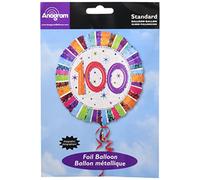 Anagram International Radiant Birthday 100 Balloon, 18", Multicolor
