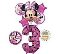 Anagram Minnie Forever 3rd Birthday Party Supplies Balloon Bouquet Decorations