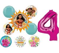 Anagram Moana 4th Birthday Party Supplies Foil Balloon Bouquet Decorations