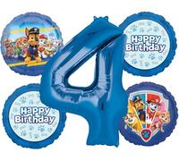 Anagram Paw Pups on Patrol 4th Birthday Party Supplies Chase Marshall Rubble Skye and Everest Balloon Bouquet Decorations