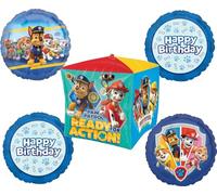 Anagram Paw Pups on Patrol Birthday Party Supplies Cubez Chase Rubble Marshall Skye and Everest Balloon Bouquet Decorations