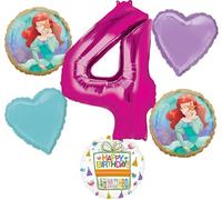 Anagram Princess Ariel 4th Birthday Party Supplies 6pc Little Mermaid Balloon Bouquet Decorations