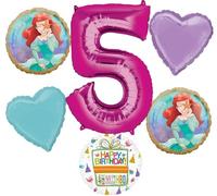 Anagram Princess Ariel 5th Birthday Party Supplies 6pc Little Mermaid Balloon Bouquet Decorations