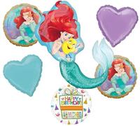 Anagram Princess Ariel Birthday Party Supplies 6pc Little Mermaid Balloon Bouquet Decorations