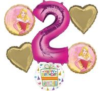 Anagram Princess Arora 2nd Birthday Party Supplies 6pc Sleeping Beauty Balloon Bouquet Decorations