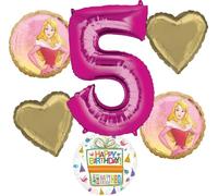 Anagram Princess Arora 5th Birthday Party Supplies 6pc Sleeping Beauty Balloon Bouquet Decorations