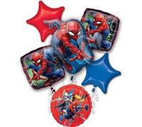 Anagram Spiderman Webbed Wonder Birthday Party Supplies 6 pc Balloon Bouquet Decorations