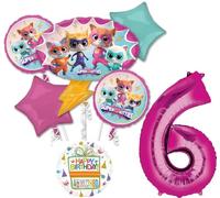 Anagram SuperKitties 6th Birthday Party Supplies 7pc Balloon Bouquet Decorations