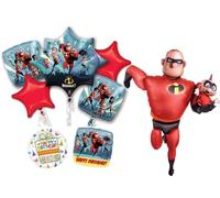 Anagram The Incredibles Birthday Party Supplies 8pc Mr Incredible Airwalkers Balloon Bouquet Decorations