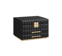 ANAH Collection - 3-Tier Jewellery Box with Mirror, Ink Black