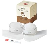 ANAiRUi Coconut Shea Vitamin E Lip Care Set, Lip Scrub Exfoliator & Nourishing Balm for Cracked, Dry, Sensitive Lips - Lip Mask Overnight Natural Repair & Intense Hydration