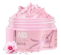 ANAiRUi Rose Clay Mask, with Kaolin Pink Clay, Niacinamide, Collagen, Hyaluronic Acid, for Moisturizing, Blackhead Remover, Pores Minimizers, Face Masks Beauty, Skin Care, 120g