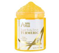 ANAiRUi Turmeric Sugar Body Scrub, Turmeric Face Scrub, Hydrating & Exfoliating, Scrub for Bikini Area, Armpit, Butt, Back Acne, Underarm, Dry & Dull Skin, Valentine's Day Gift, 260g