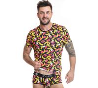 Anais Men Balance Top with Banana Pattern - Casual Elegance, Size L, Poids 0.234 Kg, Color Orange