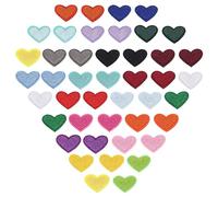 ANAJOY 44pcs Heart Patches, Iron On Patch Accessorie, Mini Multi-Color Heart Repair Applique Decal Wear-resistant, for Clothes, Hats, Backpacks, Curtains