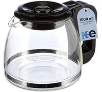 Anakel Home Glass Carafe for Universal Drip Coffee Maker with Adjustable Height | Measures 13.5-15 cm High x 14 cm Wide | Coffee Carafe with Lid, Black