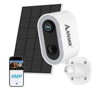 Anakk Solar Security Camera Wireless Outdoor, Solar-Powered 4MP 1-Cam, Compatible with A32 System, Color Night Vision,Motion Detection,24/7 Recording