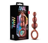 Anal Adventures Matrix Beaded Loop Bronze Soft Silicone 3 Bead Butt Plug Unisex