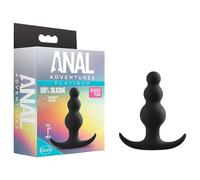 Anal Adventures Platinum - Beaded Anal Plug (Black)