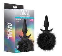 Anal Adventures Platinum - Bunny Tail Butt Plug (Black)