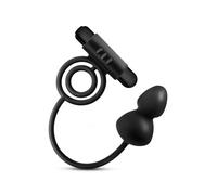 Anal Adventures Platinum - Silicone Anal Plug with Vibrating C-Ring