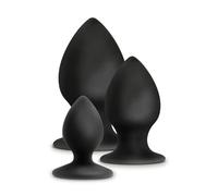 Anal Adventures Platinum Stout - Anal Plug Set - 3 Pieces (Black)
