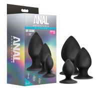 Anal Adventures Platinum Stout - Anal Plug Set - 3 Pieces (Black)