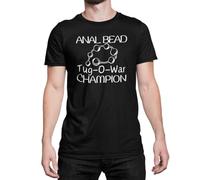 Anal B Tug O War Champion - Funny Novelty T Shirt (UK, Alpha, S, Regular, Regular, Black)