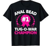 Anal Bead Tug-O-War Champion Kids Womens Mens T Shirt Medium Black